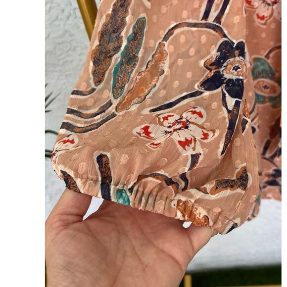 Joie Women's Delicate Blouse - Floral Print, Tie Neck, Size Small - Picture 6 of 11